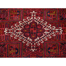 Load image into Gallery viewer, 9&#39;8&quot;x12&#39; Auburn Red, Vintage Persian Heriz With Geometric Medallion Design, Evenly Worn, 100% Wool, Hand Knotted, Cropped Thin, Good Condition, Sides And Ends Professionally Secured, Oriental Rug FWR1596