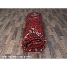 Load image into Gallery viewer, 9&#39;8&quot;x12&#39; Auburn Red, Vintage Persian Heriz With Geometric Medallion Design, Evenly Worn, 100% Wool, Hand Knotted, Cropped Thin, Good Condition, Sides And Ends Professionally Secured, Oriental Rug FWR1596