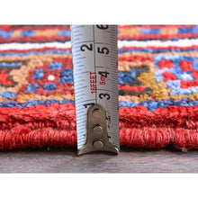 Load image into Gallery viewer, 7&#39;9&quot;x10&#39; Scarlet Red, Vintage Persian Heriz with Geometric Medallion Design, 100% Wool, Hand Knotted, Evenly Worn, Shaved Low, Good Condition, Clean, Sides and Ends Professionally Secured, Oriental Rug FWR1620