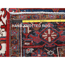 Load image into Gallery viewer, 7&#39;9&quot;x10&#39; Scarlet Red, Vintage Persian Heriz With Geometric Medallion Design, 100% Wool, Hand Knotted, Evenly Worn, Shaved Low, Good Condition, Clean, Sides And Ends Professionally Secured, Oriental Rug FWR1620