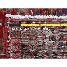 Load image into Gallery viewer, 9&#39;4&quot;x12&#39;10&quot; Crimson Red, Vintage Persian Heriz With Large Medallion Design, Pure Wool, Hand Knotted, Even Wear, Cropped Thin, Good Condition, Sides And Ends Professionally Secured, Oriental Rug FWR1626