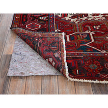 Load image into Gallery viewer, 8&#39;9&quot;x10&#39;4&quot; Ruby Red, Vintage Persian Heriz With Large Medallion Design, 100% Wool, Hand Knotted, Evenly Worn, Cropped Thin, Good Condition, Sides And Ends Professionally Secured, Squarish, Oriental Rug FWR1632