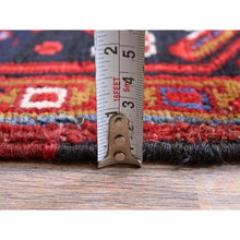 Load image into Gallery viewer, 8&#39;9&quot;x10&#39;4&quot; Ruby Red, Vintage Persian Heriz With Large Medallion Design, 100% Wool, Hand Knotted, Evenly Worn, Cropped Thin, Good Condition, Sides And Ends Professionally Secured, Squarish, Oriental Rug FWR1632