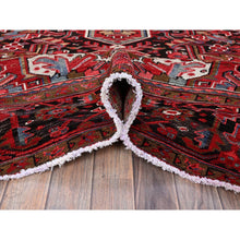 Load image into Gallery viewer, 9&#39;9&quot;x12&#39;5&quot; Imperial Red, Vintage Persian Heriz With Geometric Medallion Design, Rustic Look, Pure Wool, Hand Knotted, Even Wear, Shaved Down, Good Condition, Sides And Ends Professionally Secured, Oriental Rug FWR1638