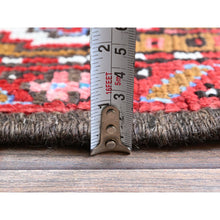 Load image into Gallery viewer, 10&#39;x12&#39;4&quot; Ruby Red, Vintage Persian Heriz With Geometric Medallion Design, Worn And Distressed, 100% Wool, Hand Knotted, Even Wear, Cropped Thin, Good Condition, Sides And Ends Professionally Secured, Oriental Rug FWR1656