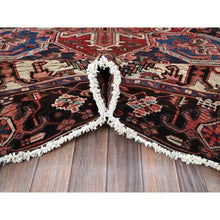 Load image into Gallery viewer, 8&#39;4&quot;x10&#39;2&quot; Blush Red, Vintage Persian Heriz With Large Medallion Design, Even Wear, Shaved Down, Hand Knotted, 100% Wool, Good Condition, Sides And Ends Professionally Secured, Oriental Rug FWR1674