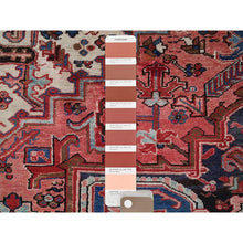 Load image into Gallery viewer, 8&#39;4&quot;x10&#39;2&quot; Blush Red, Vintage Persian Heriz With Large Medallion Design, Even Wear, Shaved Down, Hand Knotted, 100% Wool, Good Condition, Sides And Ends Professionally Secured, Oriental Rug FWR1674