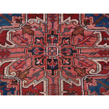 Load image into Gallery viewer, 8&#39;4&quot;x10&#39;2&quot; Blush Red, Vintage Persian Heriz With Large Medallion Design, Even Wear, Shaved Down, Hand Knotted, 100% Wool, Good Condition, Sides And Ends Professionally Secured, Oriental Rug FWR1674