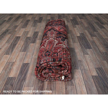 Load image into Gallery viewer, 8&#39;4&quot;x10&#39;2&quot; Blush Red, Vintage Persian Heriz With Large Medallion Design, Even Wear, Shaved Down, Hand Knotted, 100% Wool, Good Condition, Sides And Ends Professionally Secured, Oriental Rug FWR1674