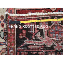 Load image into Gallery viewer, 8&#39;4&quot;x10&#39;2&quot; Blush Red, Vintage Persian Heriz With Large Medallion Design, Even Wear, Shaved Down, Hand Knotted, 100% Wool, Good Condition, Sides And Ends Professionally Secured, Oriental Rug FWR1674