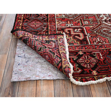 Load image into Gallery viewer, 7&#39;10&quot;x10&#39;6&quot; Bossa Nova Red, Vintage Persian Heriz With Geometric Medallion Design, Worn And Distressed, 100% Wool, Hand Knotted, Shaved Low, Good Condition, Sides And Ends Professionally Secured, Oriental Rug FWR1680