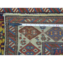 Load image into Gallery viewer, 4&#39;x9&#39;10&quot; Yellow Antique Caucasian Dagestan Vegetable Dyes Wide Runner Rug FWR169380