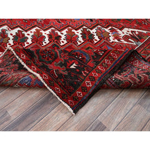 Load image into Gallery viewer, 10&#39;1&quot;x12&#39;7&quot; Imperial Red, Vintage Persian Heriz With Large Medallion Design, 100% Wool, Hand Knotted, Evenly Worn, Shaved Down, Good Condition, Sides And Ends Professionally Secured, Oriental Rug FWR1692