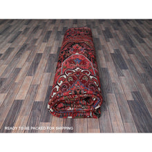 Load image into Gallery viewer, 10&#39;1&quot;x12&#39;7&quot; Imperial Red, Vintage Persian Heriz With Large Medallion Design, 100% Wool, Hand Knotted, Evenly Worn, Shaved Down, Good Condition, Sides And Ends Professionally Secured, Oriental Rug FWR1692