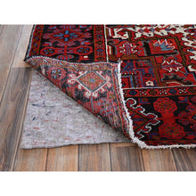 Load image into Gallery viewer, 8&#39;4&quot;x11&#39;4&quot; Crimson Red, Vintage Persian Heriz With Geometric Medallion Design, 100% Wool, Hand Knotted, Even Wear, Cropped Thin, Good Condition, Sides And Ends Professionally Secured, Oriental Rug FWR1698