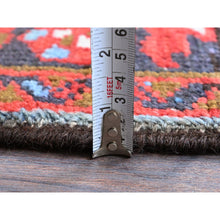 Load image into Gallery viewer, 8&#39;4&quot;x11&#39;4&quot; Crimson Red, Vintage Persian Heriz With Geometric Medallion Design, 100% Wool, Hand Knotted, Even Wear, Cropped Thin, Good Condition, Sides And Ends Professionally Secured, Oriental Rug FWR1698