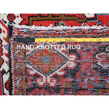 Load image into Gallery viewer, 8&#39;4&quot;x11&#39;4&quot; Crimson Red, Vintage Persian Heriz With Geometric Medallion Design, 100% Wool, Hand Knotted, Even Wear, Cropped Thin, Good Condition, Sides And Ends Professionally Secured, Oriental Rug FWR1698