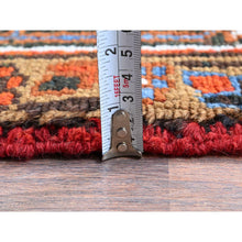 Load image into Gallery viewer, 6&#39;10&quot;x9&#39;7&quot; Burnt Orange, Vintage Persian Heriz With Geometric Medallion Design, Even Wear, Cropped Thin, Good Condition, 100% Wool, Hand Knotted, Sides And Ends Professionally Secured, Oriental Rug FWR1704