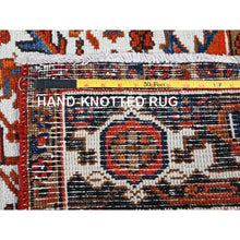 Load image into Gallery viewer, 6&#39;10&quot;x9&#39;7&quot; Burnt Orange, Vintage Persian Heriz With Geometric Medallion Design, Even Wear, Cropped Thin, Good Condition, 100% Wool, Hand Knotted, Sides And Ends Professionally Secured, Oriental Rug FWR1704