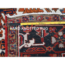 Load image into Gallery viewer, 6&#39;7&quot;x9&#39;7&quot; Vivid Orange, Vintage Persian Heriz With Geometric Medallion Design, 100% Wool, Hand Knotted, Even Wear, Sheared Low, Good Condition, Sides And Ends Professionally Secured, Oriental Rug FWR1746
