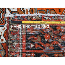 Load image into Gallery viewer, 7&#39;7&quot;x10&#39;7&quot; Squash Orange, Vintage Persian Heriz With Large Medallion Design, 100% Wool, Hand Knotted, Even Wear, Cropped Thin, Good Condition, Sides And Ends Professionally Secured, Oriental Rug FWR1758