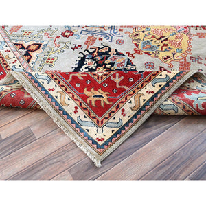7'10"x9'10" Whisper Green, Afghan Oushak Design, 100% Wool, Hand Knotted, Denser Weave, Vegetable Dyes, Oriental Rug FWR1812