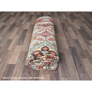 7'10"x9'10" Whisper Green, Afghan Oushak Design, 100% Wool, Hand Knotted, Denser Weave, Vegetable Dyes, Oriental Rug FWR1812