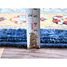 Load image into Gallery viewer, 8&#39;x9&#39;10&quot; Midnight Blue, Afghan Special Kazak With Geometric Medallions Design, Densely Woven, 100% Wool, Hand Knotted, Vegetable Dyes, Oriental Rug FWR1818