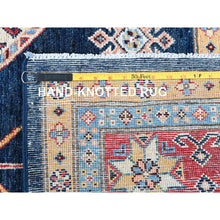 Load image into Gallery viewer, 8&#39;1&quot;x9&#39;8&quot; Midnight Blue, Afghan Special Kazak With Geometric Medallions Pattern, Hand Knotted, Densely Woven, 100% Wool, Natural Dyes, Oriental Rug FWR1824
