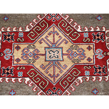 Load image into Gallery viewer, 8&#39;2&quot;x10&#39; Beaver Brown, Afghan Special Kazak With Geometric Medallions Design, Hand Knotted, Densely Woven, 100% Wool, Vegetable Dyes, Oriental Rug FWR1830