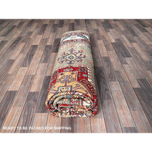 Load image into Gallery viewer, 8&#39;2&quot;x10&#39; Beaver Brown, Afghan Special Kazak With Geometric Medallions Design, Hand Knotted, Densely Woven, 100% Wool, Vegetable Dyes, Oriental Rug FWR1830