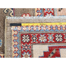 Load image into Gallery viewer, 8&#39;2&quot;x10&#39; Beaver Brown, Afghan Special Kazak With Geometric Medallions Design, Hand Knotted, Densely Woven, 100% Wool, Vegetable Dyes, Oriental Rug FWR1830