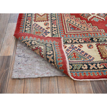 Load image into Gallery viewer, 8&#39;x10&#39; Angels Red, Afghan Special Kazak With Geometric Medallions Design, 100% Wool, Densely Woven, Hand Knotted, Vegetable Dyes, Oriental Rug FWR1866