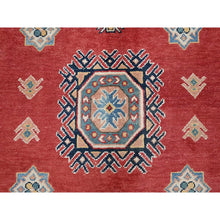 Load image into Gallery viewer, 8&#39;x10&#39; Angels Red, Afghan Special Kazak With Geometric Medallions Design, 100% Wool, Densely Woven, Hand Knotted, Vegetable Dyes, Oriental Rug FWR1866