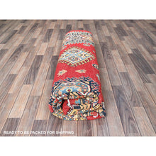 Load image into Gallery viewer, 8&#39;x10&#39; Angels Red, Afghan Special Kazak With Geometric Medallions Design, 100% Wool, Densely Woven, Hand Knotted, Vegetable Dyes, Oriental Rug FWR1866