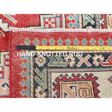 Load image into Gallery viewer, 8&#39;x10&#39; Angels Red, Afghan Special Kazak With Geometric Medallions Design, 100% Wool, Densely Woven, Hand Knotted, Vegetable Dyes, Oriental Rug FWR1866