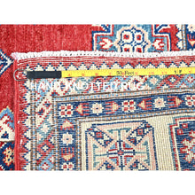 Load image into Gallery viewer, 6&#39;x9&#39; Prismatic Red, Afghan Special Kazak With Geometric Medallions Design, Vegetable Dyes, 100% Wool, Hand Knotted, Densely Woven, Oriental Rug FWR1884