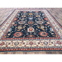 Load image into Gallery viewer, 9&#39;x11&#39;7&quot; Midnight Blue, Afghan Peshawar With Heriz All Over Design, Hand Knotted, Soft 100% Wool, Densely Woven, Oriental Rug FWR1902