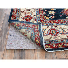 Load image into Gallery viewer, 9&#39;x11&#39;7&quot; Midnight Blue, Afghan Peshawar With Heriz All Over Design, Hand Knotted, Soft 100% Wool, Densely Woven, Oriental Rug FWR1902