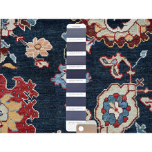 Load image into Gallery viewer, 9&#39;x11&#39;7&quot; Midnight Blue, Afghan Peshawar With Heriz All Over Design, Hand Knotted, Soft 100% Wool, Densely Woven, Oriental Rug FWR1902