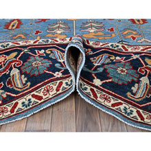 Load image into Gallery viewer, 9&#39;2&quot;x11&#39;8&quot; Maya Blue, Afghan Peshawar With Heriz All Over Design, Pure Wool, Densely Woven, Hand Knotted, Oriental Rug FWR1908