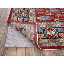 Load image into Gallery viewer, 8&#39;10&quot;x12&#39; Crimson Red, Afghan Peshawar With Serapi Heriz All Over Arrow Design, Hand Knotted, 100% Wool, Soft Pile, Densely Woven, Oriental Rug FWR1914