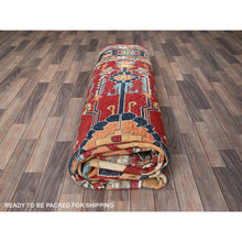 Load image into Gallery viewer, 8&#39;10&quot;x12&#39; Crimson Red, Afghan Peshawar With Serapi Heriz All Over Arrow Design, Hand Knotted, 100% Wool, Soft Pile, Densely Woven, Oriental Rug FWR1914