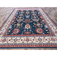 Load image into Gallery viewer, 8&#39;10&quot;x11&#39;9&quot; Navy Blue, Afghan Peshawar With Heriz All Over Design, Soft 100% Wool, Hand Knotted, Densely Woven, Oriental Rug FWR1920