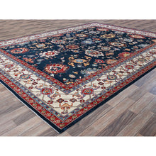 Load image into Gallery viewer, 8&#39;10&quot;x11&#39;9&quot; Navy Blue, Afghan Peshawar With Heriz All Over Design, Soft 100% Wool, Hand Knotted, Densely Woven, Oriental Rug FWR1920