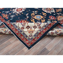 Load image into Gallery viewer, 8&#39;10&quot;x11&#39;9&quot; Navy Blue, Afghan Peshawar With Heriz All Over Design, Soft 100% Wool, Hand Knotted, Densely Woven, Oriental Rug FWR1920
