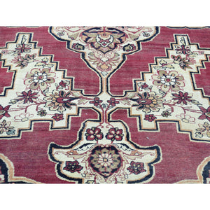 11'9"x15'7" Burgundy Red Antique Persian Lavar Kerman Good Condition Hand Knotted Pure Wool Oversized Oriental Rug FWR192816