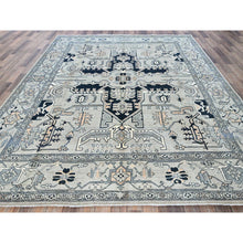 Load image into Gallery viewer, 8&#39;x9&#39;9&quot; Cloud Gray, Peshawar With Serapi Heriz Medallion Design, Hand Knotted, 100% Wool, Densely Woven, Oriental Rug FWR1926
