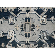 Load image into Gallery viewer, 8&#39;x9&#39;9&quot; Cloud Gray, Peshawar With Serapi Heriz Medallion Design, Hand Knotted, 100% Wool, Densely Woven, Oriental Rug FWR1926