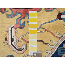 Load image into Gallery viewer, 9&#39;x11&#39;8&quot; Midnight Blue With Yellow, Afghan Peshawar With Serapi Heriz Design, Dense Weave, Vegetable Dyes, Pure Wool, Hand Knotted, Oriental Rug FWR1932